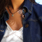 COLLAR TEJIDO MATER PIEDRAS PLATA