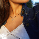 COLLAR TEJIDO MATER PIEDRAS PLATA