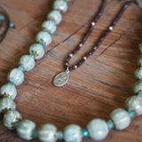 COLLAR TEJIDO MATER PIEDRAS PLATA