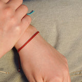 PULSERA TELAR DELGADA ROJO BERMELLÓN MINI TEEN