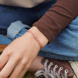 PULSERA TELAR DELGADA ONDAS ROSAS TEEN