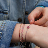 PULSERA TELAR DELGADA ONDAS ROSAS TEEN