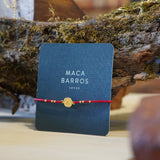 PULSERA VIRGEN MOSTACILLAS ROJAS ENCHAPE ORO TEEN