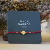 PULSERA VIRGEN MOSTACILLAS ROJAS ENCHAPE ORO TEEN