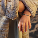 PULSERA MOSTACILLAS PETRÓLEO VIRGEN HORIZONTAL PLATA