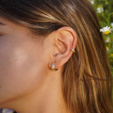 AROS ARGOLLAS CUADRADA ENCHAPE ORO