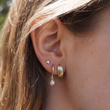 AROS ARGOLLAS CUADRADA ENCHAPE ORO