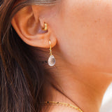 AROS PIEDRA CUARZO ROSA ENCHAPE ORO