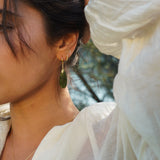 AROS ARGOLLA PIEDRA GOTA LARGA ENCHAPE ORO