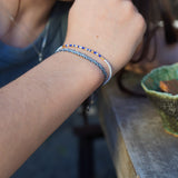 PACK PULSERAS TELAR PLATA AZUL TEEN