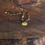 COLLAR CLÁSICO CITRINO VERDOSO GOLD FILLED
