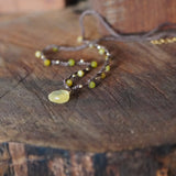 COLLAR CLÁSICO CITRINO VERDOSO GOLD FILLED