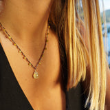 COLLAR CLÁSICO CITRINO VERDOSO GOLD FILLED