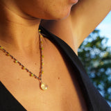 COLLAR CLÁSICO CITRINO VERDOSO GOLD FILLED