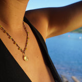 COLLAR CLÁSICO CITRINO VERDOSO GOLD FILLED