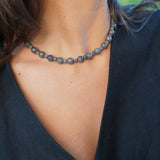 COLLAR ÁGATA GRIS CUADRADO