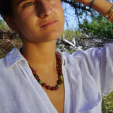 COLLAR PIEDRAS BURDEO VERDE