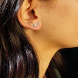 AROS CORAZÓN MINI INCLINADO ENCHAPE PLATA