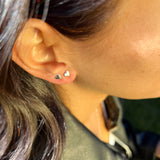 AROS CORAZÓN MINI INCLINADO ENCHAPE PLATA