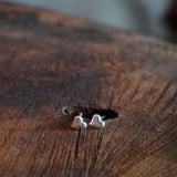 AROS CORAZÓN MINI INCLINADO ENCHAPE PLATA TEEN