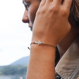 PULSERA CRUZ COLONIAL CAFÉ PLATA
