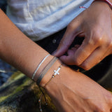 PULSERA CRUZ COLONIAL CAFÉ PLATA