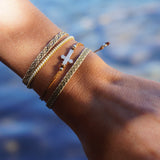 PULSERA CRUZ COLONIAL CAFÉ PLATA