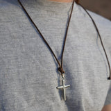 CRUZ PLATA CUERO NIÑO