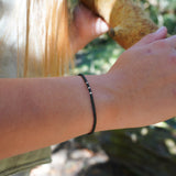 PULSERA DELFINA MUSGO PLATA NEGRO