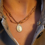 COLLAR HILO TRIPLE VIRGEN GUADALUPE ENCHAPE ORO