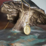 COLLAR MEDALLA MINI CRUZ ENCHAPE ORO