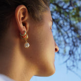 AROS ARGOLLA PERLA IRREGULAR CHICA ENCHAPE ORO