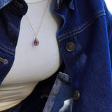 COLLAR PIEDRA FLUORITA ENCHAPE ORO
