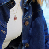 COLLAR PIEDRA FLUORITA ENCHAPE ORO
