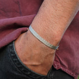 PULSERA TELAR BEIGE CELESTE HOMBRE
