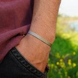 PULSERA TELAR BEIGE CELESTE HOMBRE