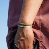 PULSERA TELAR BEIGE CELESTE HOMBRE