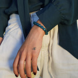 PULSERA PIEDRA ÁGATA AZUL TRASLUCIDO