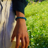 PULSERA PIEDRA ÁGATA AZUL TRASLUCIDO