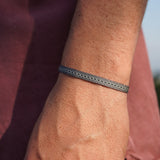 PULSERA TELAR ROMBOS GRIS NEGRO HOMBRE
