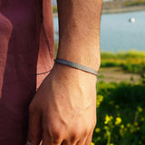 PULSERA TELAR ROMBOS GRIS NEGRO HOMBRE