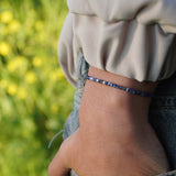 PULSERA PIEDRA SODOLITA PLATA AJUSTABLE