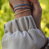 PULSERA PIEDRA SODOLITA PLATA AJUSTABLE