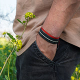 PULSERA TELAR DELGADA  ROJA ROMBO HOMBRE