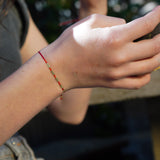 PULSERA TRI ROJA GOLD FILLED TEEN