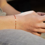 PULSERA TRI ROJA GOLD FILLED TEEN