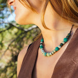 COLLAR PIEDRAS TURQUESA CELESTE